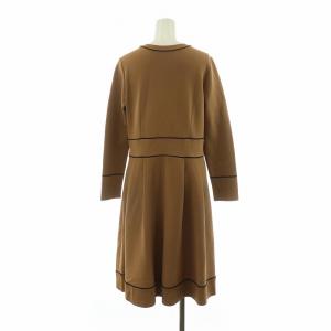 TO BE CHIC ニットワンピース フレア ロング 長袖 42 ブラウン W5J11-244-40 /NQ