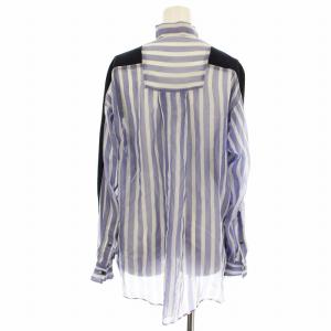 sacai ウール切替 ニット カーディガン 17-03155 ストライプ 1 ネイビー 紺 /G