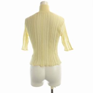 TODAYFUL 23AW Sheer Stripe Tops カットソー シアー シースルー ハイネック 五分袖 F アイボリー