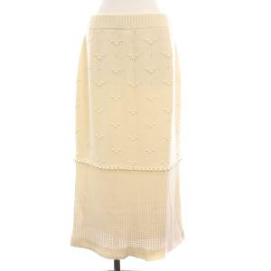 パールニットスカート ロング 38 アイボリー MA233KS001 /YM