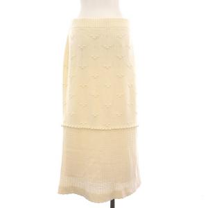 MUVEIL パールニットスカート ロング 38 アイボリー MA233KS001 /YM