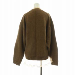 MUVEIL チュールレース付きカーディガン ニット 長袖 Vネック 38 ブラウン MA233KCD004 /NQ