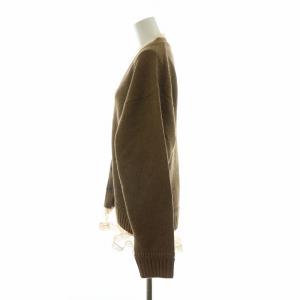 MUVEIL チュールレース付きカーディガン ニット 長袖 Vネック 38 ブラウン MA233KCD004 /NQ