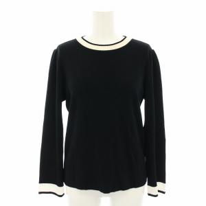 ニット セーター バイカラー 42 ブラック ホワイト 37081