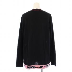 LEONARD FASHION ニットカーディガン ウール シルク混 40 ブラック