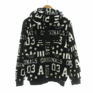 adidas Originals ボアフリースジャケット Boa Fleece JKT ジップアップパーカー フーディー S ブラック ホワイト