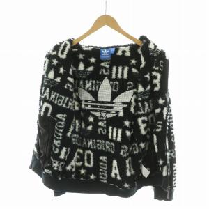 adidas Originals ボアフリースジャケット Boa Fleece JKT ジップアップパーカー フーディー S ブラック ホワイト