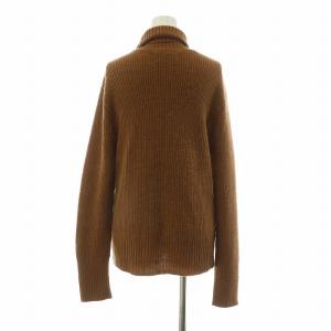 MUVEIL ニット セーター 長袖 タートルネック ビジュー装飾 アルパカ ラビットファー プルオーバー 36 ブラウン