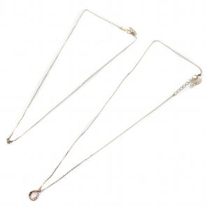 ネックレス ペンダント 2点セット ラインストーン チェーン SILVER シルバー /BB