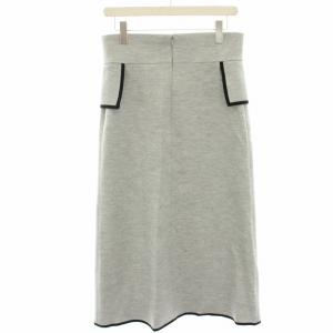 ADORE 21AW タイトスカート ウール ロング ミモレ パイピング スリット 36 グレー 黒 ブラック 531-1240018