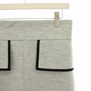 ADORE 21AW タイトスカート ウール ロング ミモレ パイピング スリット 36 グレー 黒 ブラック 531-1240018