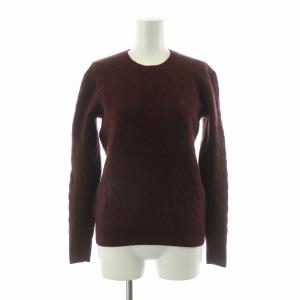 ケーブルニット セーター プルオーバー 長袖 ポニー カシミヤ混 S P CH ボルドー /NQ