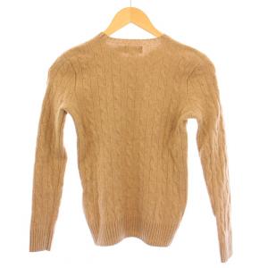 Polo by Ralph Lauren ニット セーター 長袖 クルーネック ケーブル編み ウール カシミヤ混 ロゴ 刺繍 M 茶 ブラウン /BB