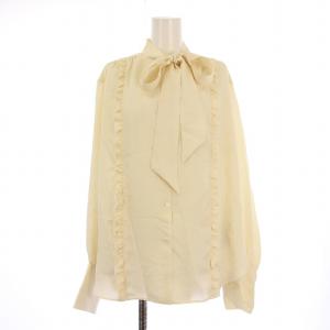 25SS BOW TIE BLOUSE ボウタイブラウス シャツ 長袖 フリル 36 アイボリー 25SMSBL14