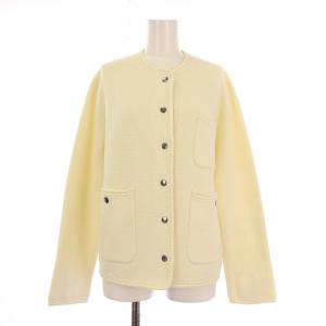 KNIT JACKET ニットジャケット ノーカラー アウター F 白 ホワイト タグ付き 24SMSJK02