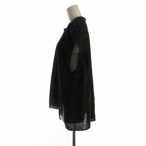 Spick&Span ブロイダーレースフレンチドルマンブラウス シャツ シアー シースルー カットワーク 半袖 F 茶 ブラウン