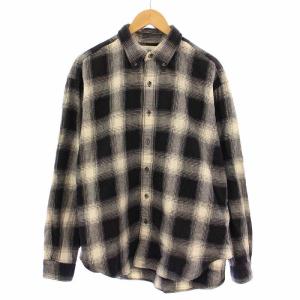 Ombre Check Shirt オンブレチェックシャツ ボタンダウン ブラウス 長袖 レギュラーカラー