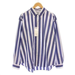 STRIPED DADDY SHIRT ストライプダディシャツ ボタンダウン ブラウス 長袖 レギュラーカラー