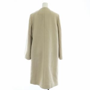 green label relaxing FABRICA Ｄフレアスリーブコート ノーカラーコート ウール カシミヤ混 ロング 38 アイボリー