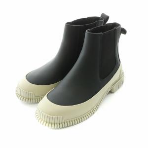 ハイカットシューズ チェルシーブーツ サイドゴア バイカラー レザー EU35 22.5cm グレー アイボリー