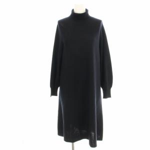 ニットワンピース 101929-16-260-65 タートルネック 長袖 ひざ丈 38 ネイビー 紺 /G