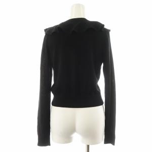 PAULE KA カーディガン フリル ウール M 黒 ブラック /AN48