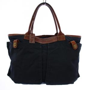 トートバッグ ハンドバッグ ナイロン レザー ネイビー 茶 0236 /BM