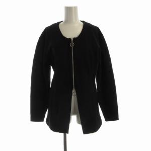 ノーカラージャケット ジップアップ ペプラム 0 黒 ブラック 1234-02023 /RO