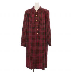 シャツ ワンピース 42 赤 紺 ML-Q-23-03-005970