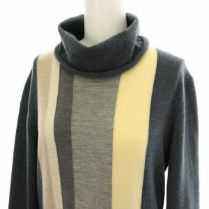 MISSONI SPORT ニットワンピース ひざ丈 総柄 ウール 深緑 ダークグリーン グレー ベージュ /HN