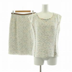 セットアップ 台形スカート ノースリーブカットソー ひざ丈 40 マルチカラー 25-74170-10