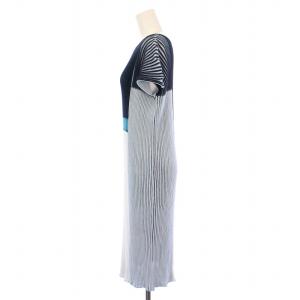 PLEATS PLEASE ISSEY MIYAKE イッセイミヤケ ワンピース リネン混 2 ブルー ネイビー