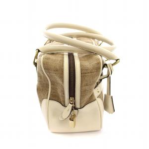 J&M DAVIDSON MINI MIA ミニミア ハンドバッグ キャンバス レザー ベージュ 白 /YM