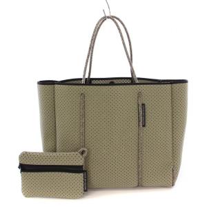 トートバッグ ハンドバッグ メッシュ ポーチ付き カーキ /BB