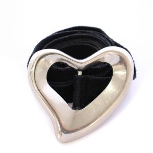 ベルト ハートモチーフ ブラック シルバー色