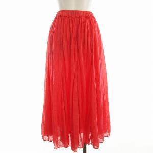 FORTE FORTE フォルテ フォルテ フレアスカート ロング シルク混 0 赤 レッド /EE