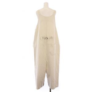 GASA 丘の上の空 レースヨーク付サロペット リネン F ライトベージュ 13231-01127