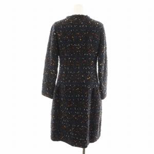 René MALHIA KENT ノーカラーコート ツイード 34 ブラック 6133150