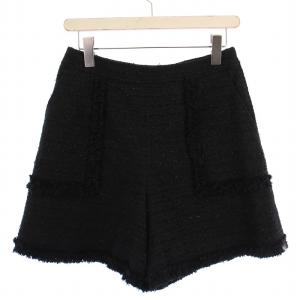 ラメツイードショートパンツ ナイロン ウール 36 黒 6845060 /BM