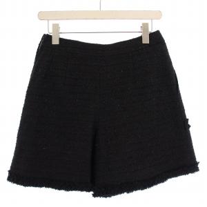 René ラメツイードショートパンツ ナイロン ウール 36 黒 6845060 /BM