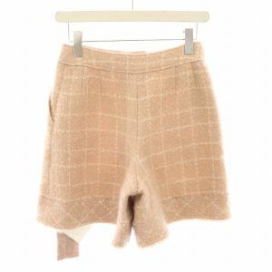 René ショートパンツ キュロット チェック柄 モヘヤ混 タグ付き 34 ピンク 白 ホワイト 6945090