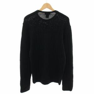 FENDI ニット セーター クルーネック 長袖 ズッカ柄 46 黒 ブラック /YT