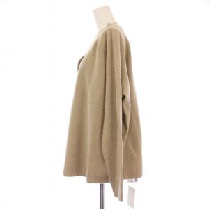 Deuxieme Classe ミドルゲージニット セーター 長袖 Vネック 無地 ウール カシミヤ混 F ベージュ タグ付き 19080500719030