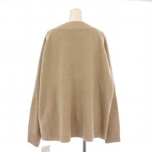 Deuxieme Classe ミドルゲージニット セーター 長袖 Vネック 無地 ウール カシミヤ混 F ベージュ タグ付き 19080500719030