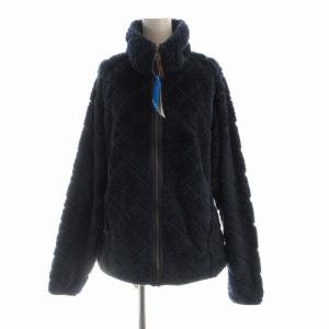 ファストトレック プリントフリースジャケット キルティング ブルゾン ジャンパー ボア L 紺 ネイビー