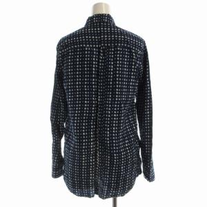 DENHAM シャツ ブラウス 総柄 長袖 EUXXS 青 ブルー 白 ホワイト 02-17-07-40-010 /RO