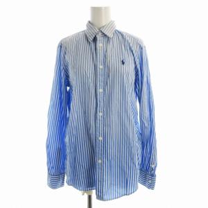 シャツ ブラウス ストライプ 長袖 4 青 ブルー 白 ホワイト 0200011420 /RO