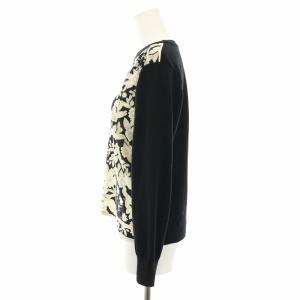 LEONARD ファッション FASHION カットソー ニット セーター クルーネック 長袖 花柄 絹 シルク混 M