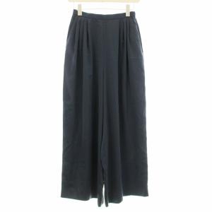 ワイドパンツ タック サテン F 紺 ネイビー CH905023ER /KU