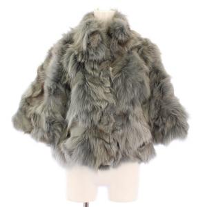 フォックスファーコート 毛皮 アウター ショート丈 F グレー タグ付き /BB